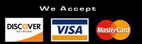 We accept visa masterdcard and discover. See our disclaimer