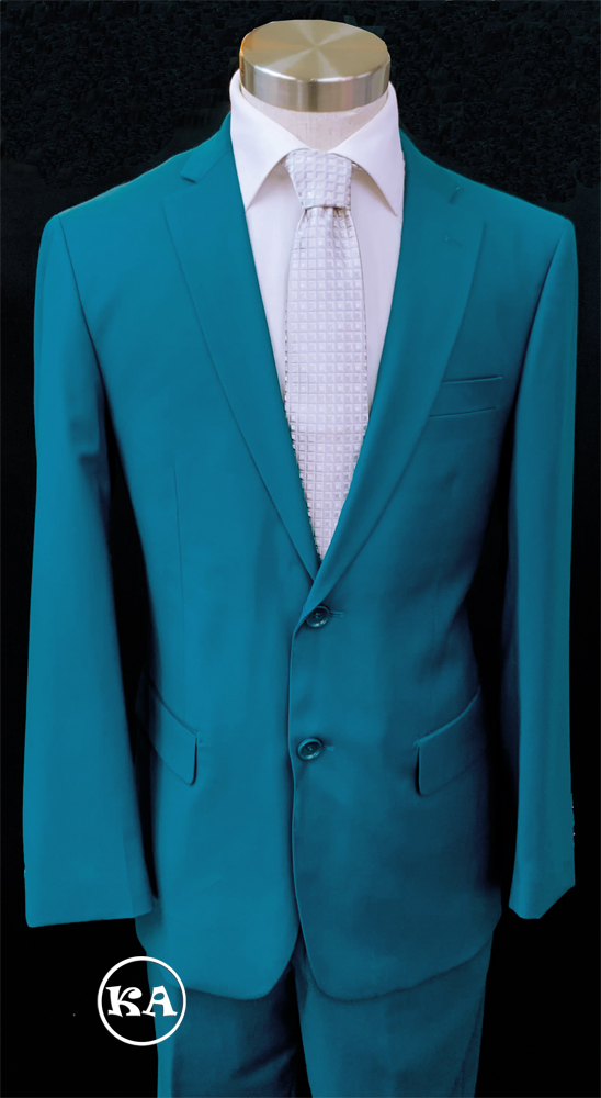 47815-50 turquoise men suit