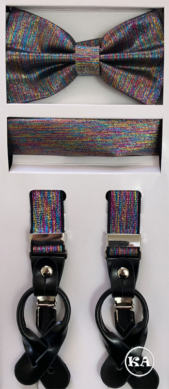 multicolor metallic suspender
