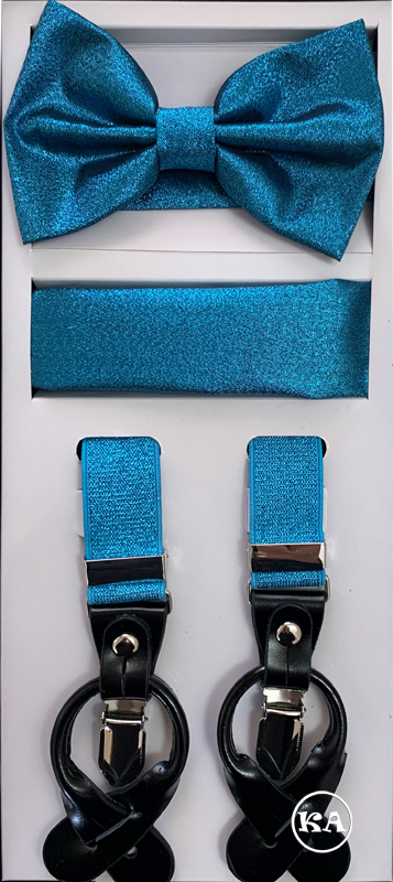 metallic turquoise suspender