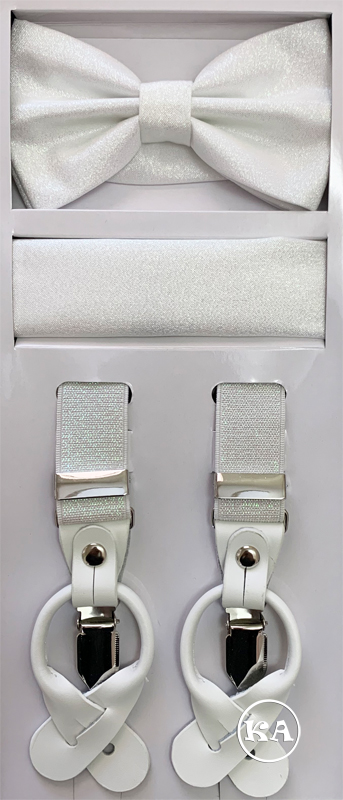 white metallic suspender