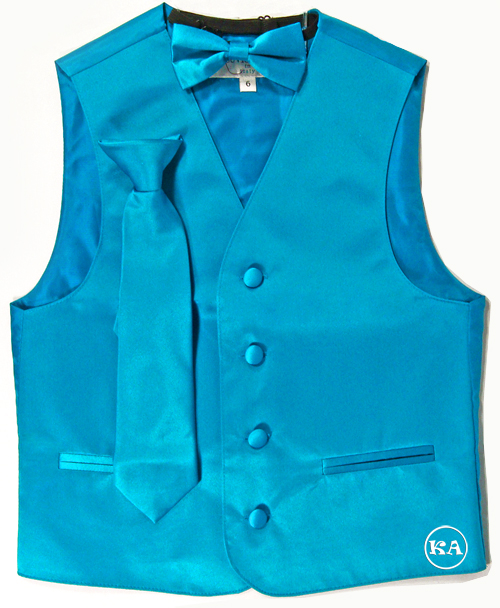 boys vest set turquoise