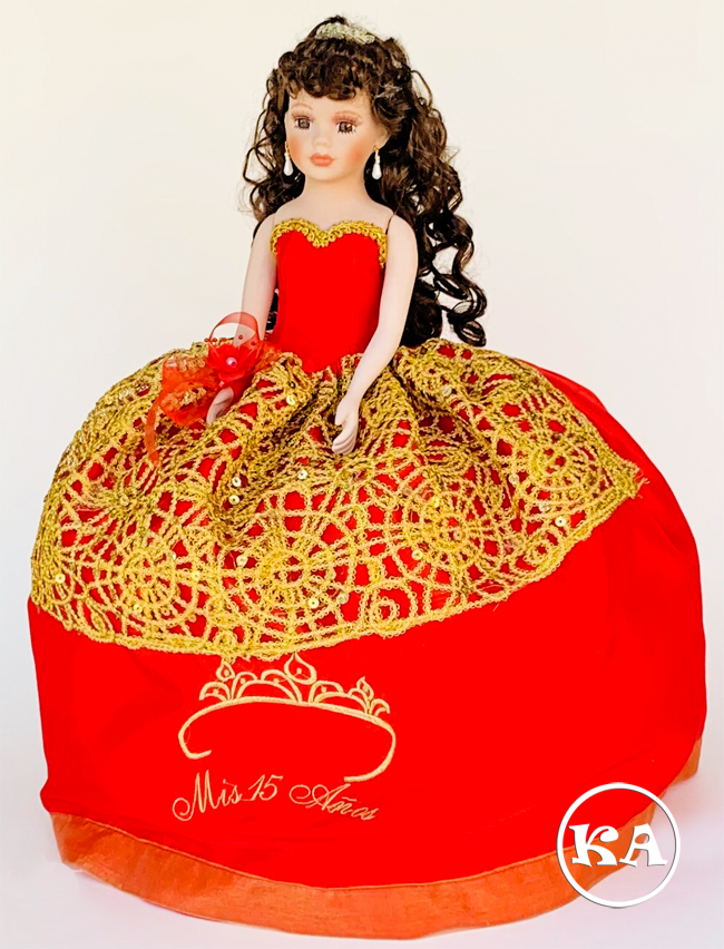 kc-220 quinceanera doll red